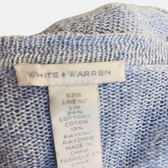 White + Warren Womens Lavender Purple Cardigan Assymetric With Pockets Medium - Picture 9 of 9